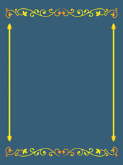 Minimalist Gold Scrollwork Ornamental Frame Vector