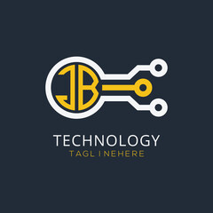 initial monogram for technology logo with circle style design