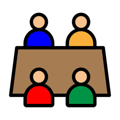 Meeting Table Vector Filled Icon Design