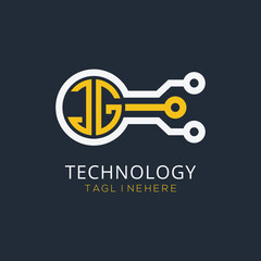 initial monogram for technology logo with circle style design