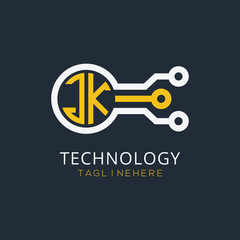 initial monogram for technology logo with circle style design