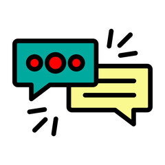 Threaded Conversation Vector Filled Icon Design