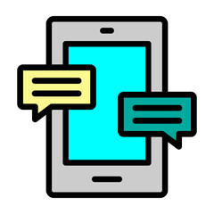 Text Conversation Vector Filled Icon Design