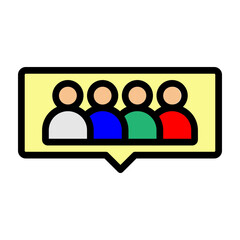 Discussion Forum Vector Filled Icon Design