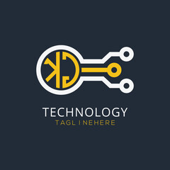 initial monogram for technology logo with circle style design