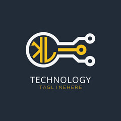 initial monogram for technology logo with circle style design