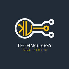 initial monogram for technology logo with circle style design