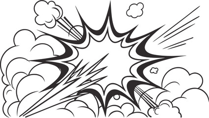 Fototapeta premium Comic Book Explosion, Dynamic Starburst, Smoke, Power, Impact, Action, Speed, Graphic, Design, Illus