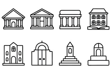 Library Line Art Detailed Sketch for Artistic Book Collection