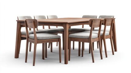 Walnut Dining Set, Studio Shot