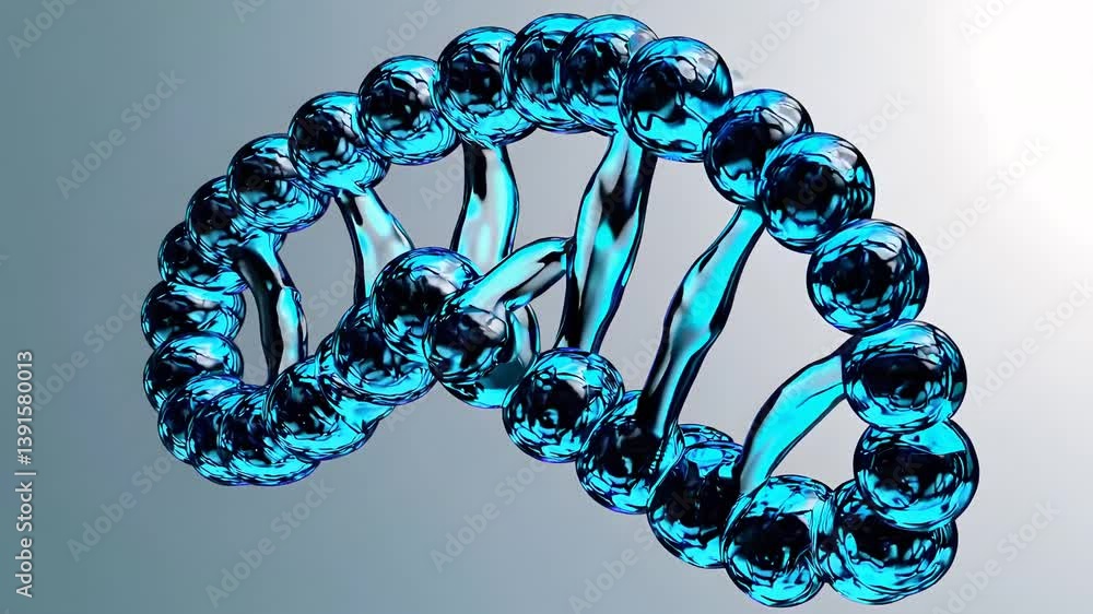 Poster 3d chromosome structure with rotation effect in simple design