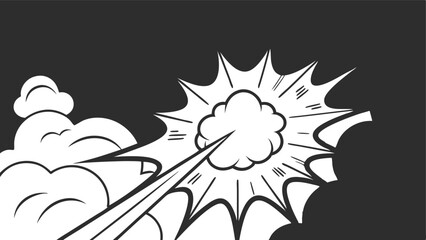 Obraz premium Comic Book Explosion, Dynamic Blast, Action, Power, Speed, Impact, Force, Energy, Motion, Design