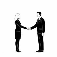 Fototapeta premium Business Professionals Shaking Hands in a Minimalist Design 