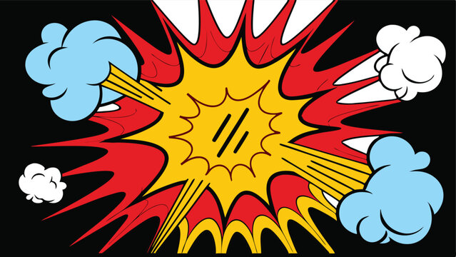 recommend clip art: Comic Book Explosion Dynamic Red Yellow Blast Power