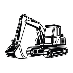 excavator on white background