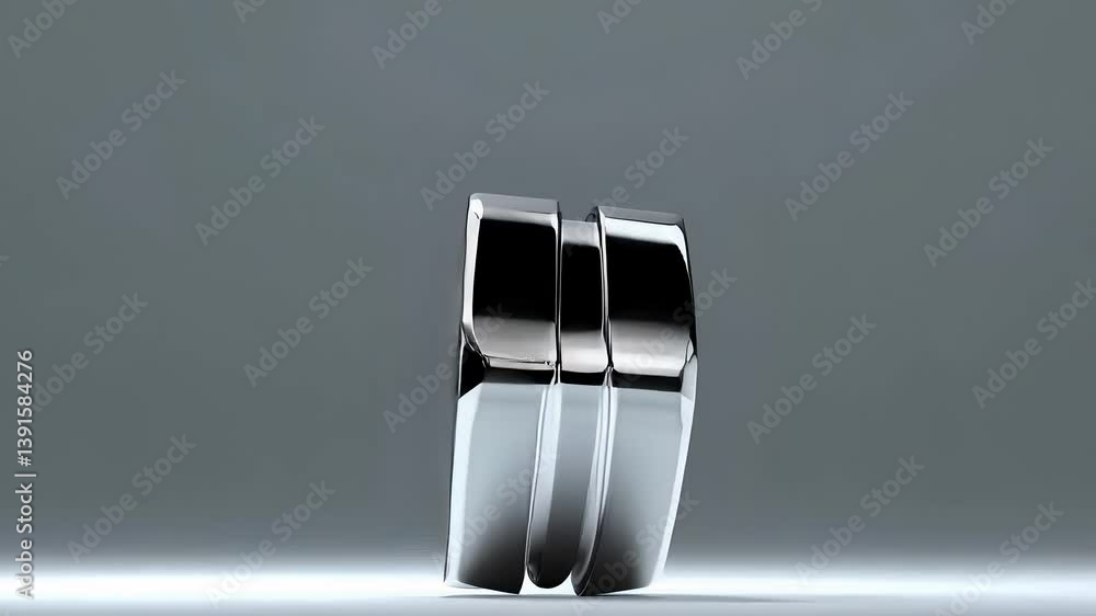 Poster metallic rotating nut with simple design and clean background