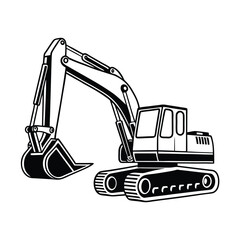 excavator on white background