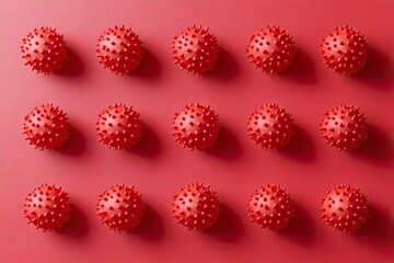 Red Virus Cell Pattern Medical Illustration Background for Science Concepts