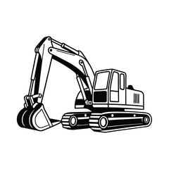 excavator on white background