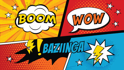 Dynamic Comic Book Explosion Pop Art Style Blast Power
