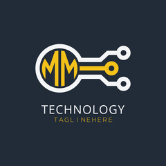 initial monogram for technology logo with circle style design