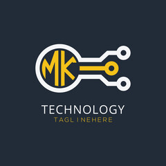 initial monogram for technology logo with circle style design