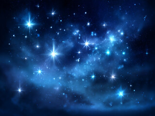 Obraz premium neon stars on blue,