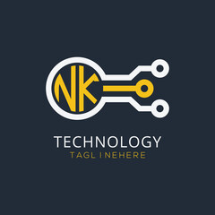 initial monogram for technology logo with circle style design