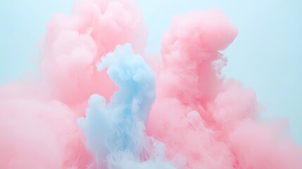 Fototapeta premium Abstract pastel background with pink and blue smoke creating a soft and dreamy atmosphere effect