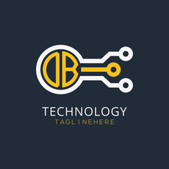 initial monogram for technology logo with circle style design