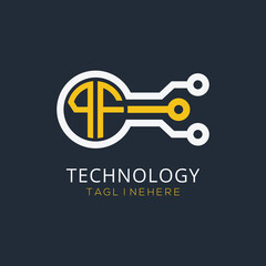 initial monogram for technology logo with circle style design