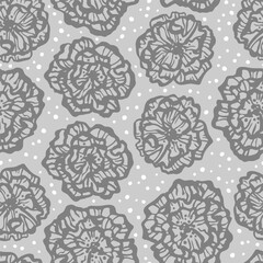 Vector seamless pattern with hand drawn cute roses. Beautiful design for textile, wallpaper, fabric, wrapping paper and backgrounds.