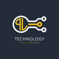 initial monogram for technology logo with circle style design
