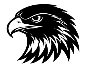 Hawk Head Silhouette Vector & Fierce Bird of Prey SVG