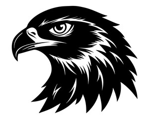 Hawk Head Silhouette Vector & Fierce Bird of Prey SVG