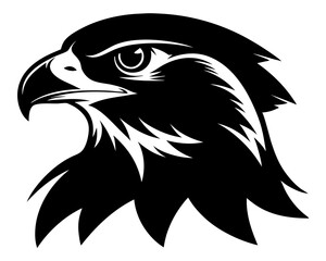 Hawk Head Silhouette Vector & Fierce Bird of Prey SVG