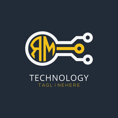 initial monogram for technology logo with circle style design