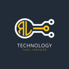 initial monogram for technology logo with circle style design