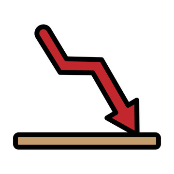 Arrow to the Ground Vector Filled Icon Design