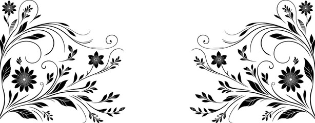 Flower border design element vector