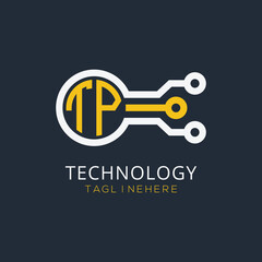 initial monogram for technology logo with circle style design