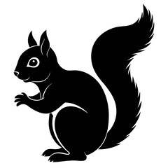 Squirrel Silhouette Vector Illustration for Nature Designs