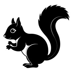 Squirrel Silhouette Vector Illustration for Nature Designs
