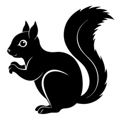 Squirrel Silhouette Vector Illustration for Nature Designs