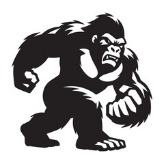 Powerful gorilla illustration vector image depicting strength and wild nature