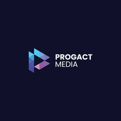 Progact Media Gradient Colorful Logo