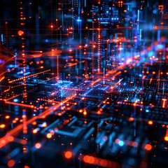 **Abstract Cyber Grid Forming An Ai-Driven Supercomputer Visualization, Intricate Glowing Details –Ar 16:9 --S 50 --V 6.0 --Style Raw** - @Darya (Relaxed)