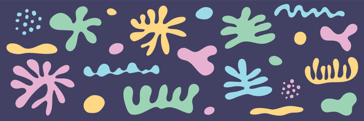 Set of hand drawn organic shapes. Design with abstract elements. Vector illustration