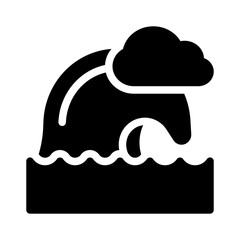 water waves glyph icon