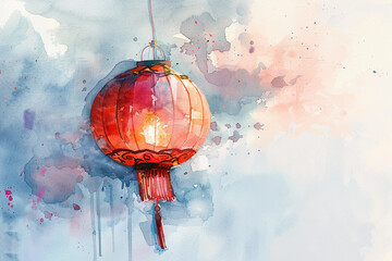 Obraz premium Beautiful holiday composition for happy celebrate chinese festival of lanterns, abstract vivid composition consists of fictional unreal fantastic vision on background